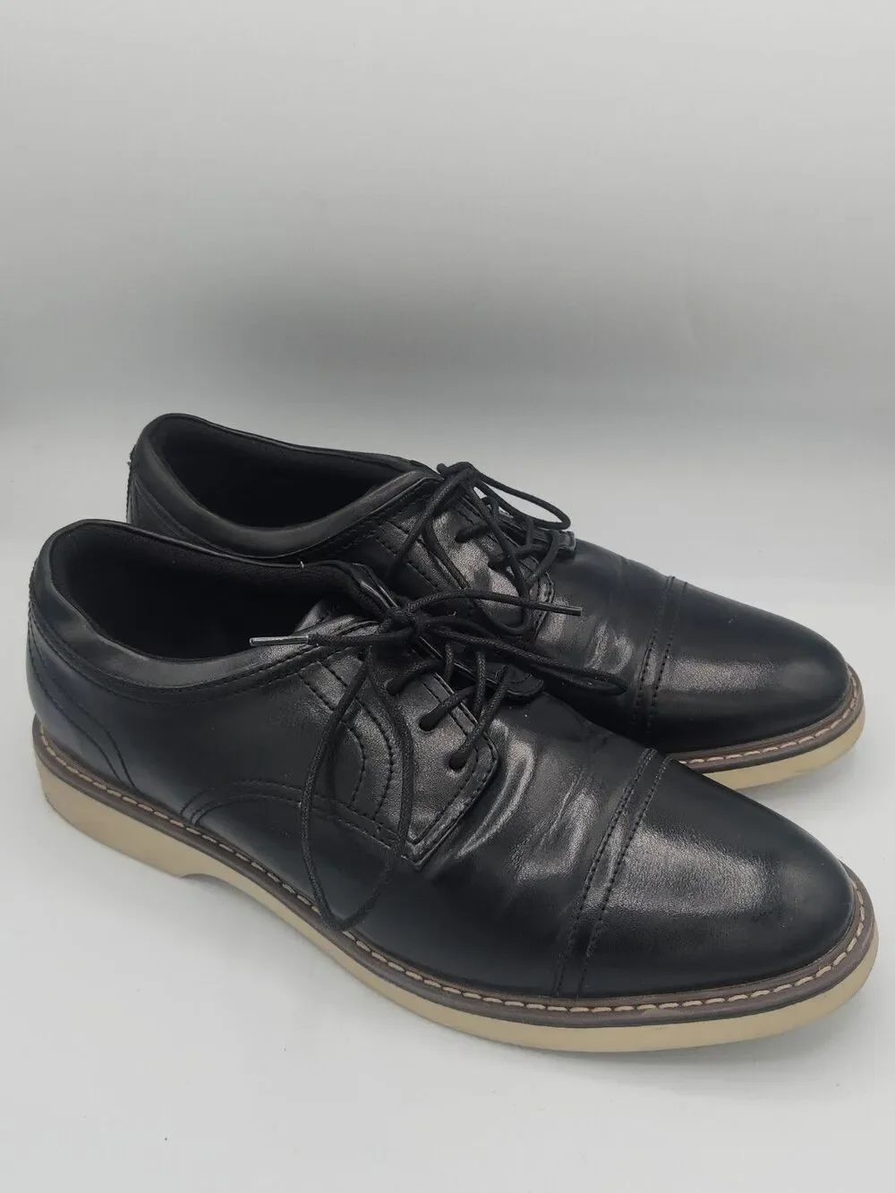 Alfani Theo Oxford Cap Toe Black Memory Foam Dress Shoes Size 9M